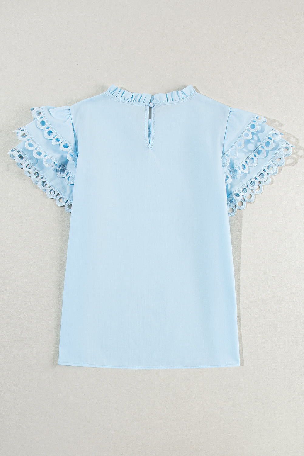 Blouse for Women Cap Sleeve Filled Neck