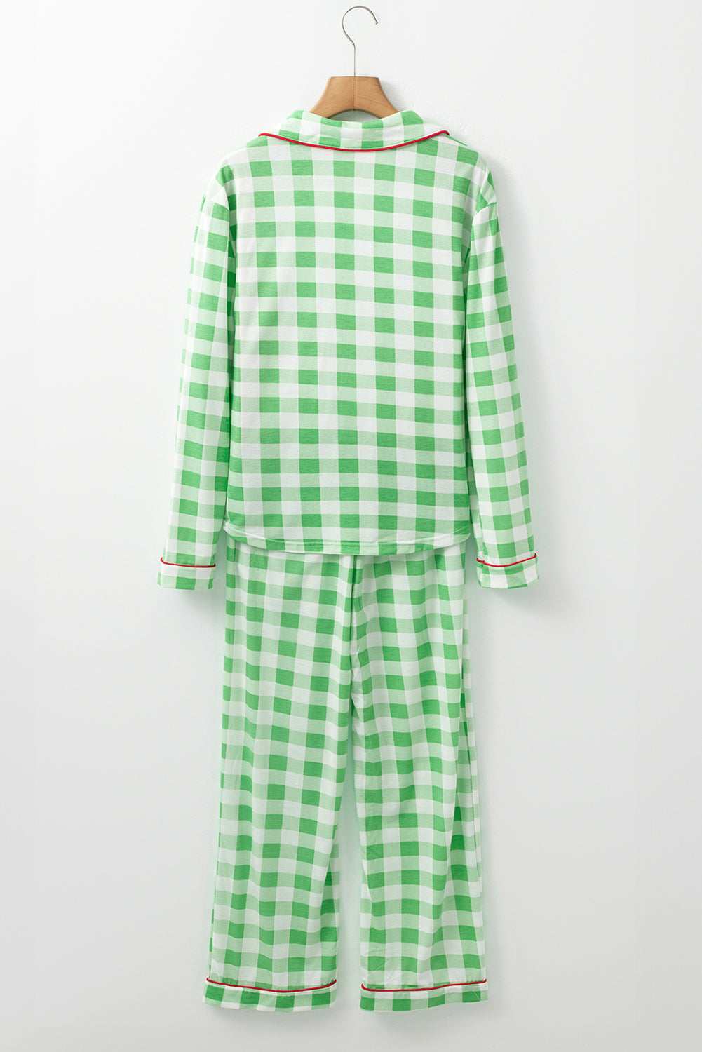 Plaid Print Christmas Print Shirt and Pants Pajama Set