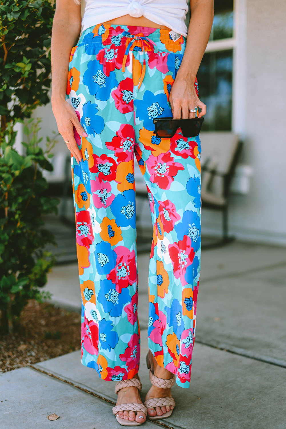 Women's Pants with Drawcord Wide Waistband