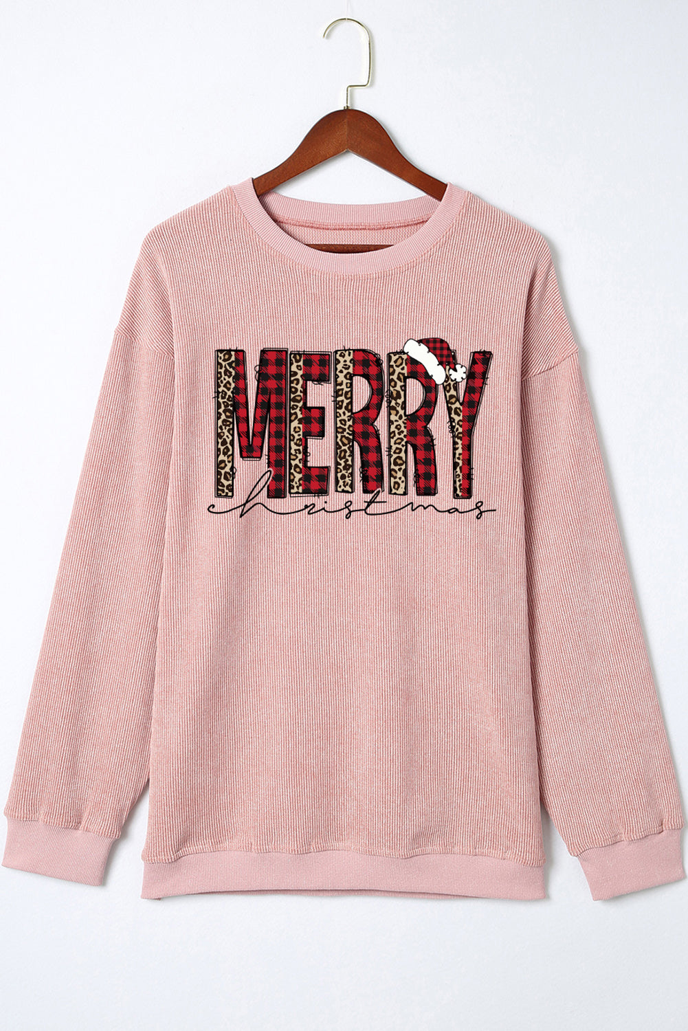 MERRY Christmas - Sweat-shirt filaire à carreaux et imprimé léopard