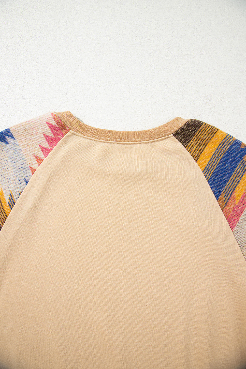 Aztec Patchwork Raglan Pullover Sweatshirt