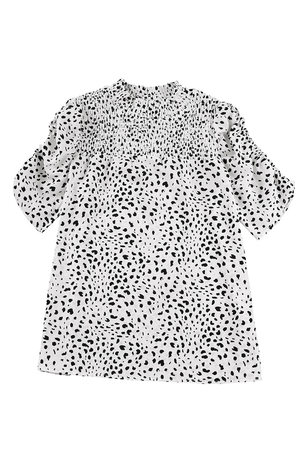 Women's Smocking Detail Bubble Sleeve Blouse
