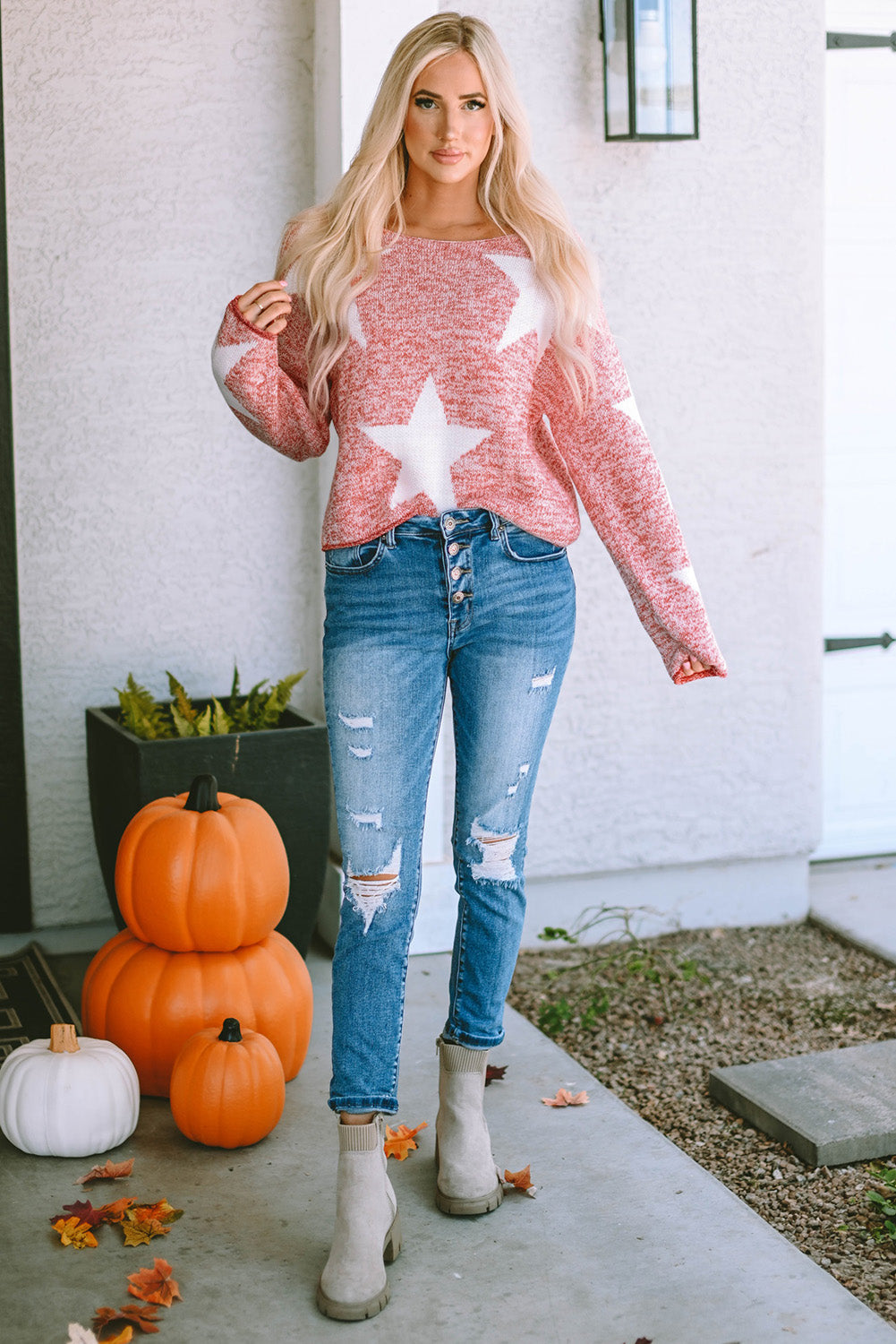 Women's Knit Sweater Featuring Big Star Spangled Everyday