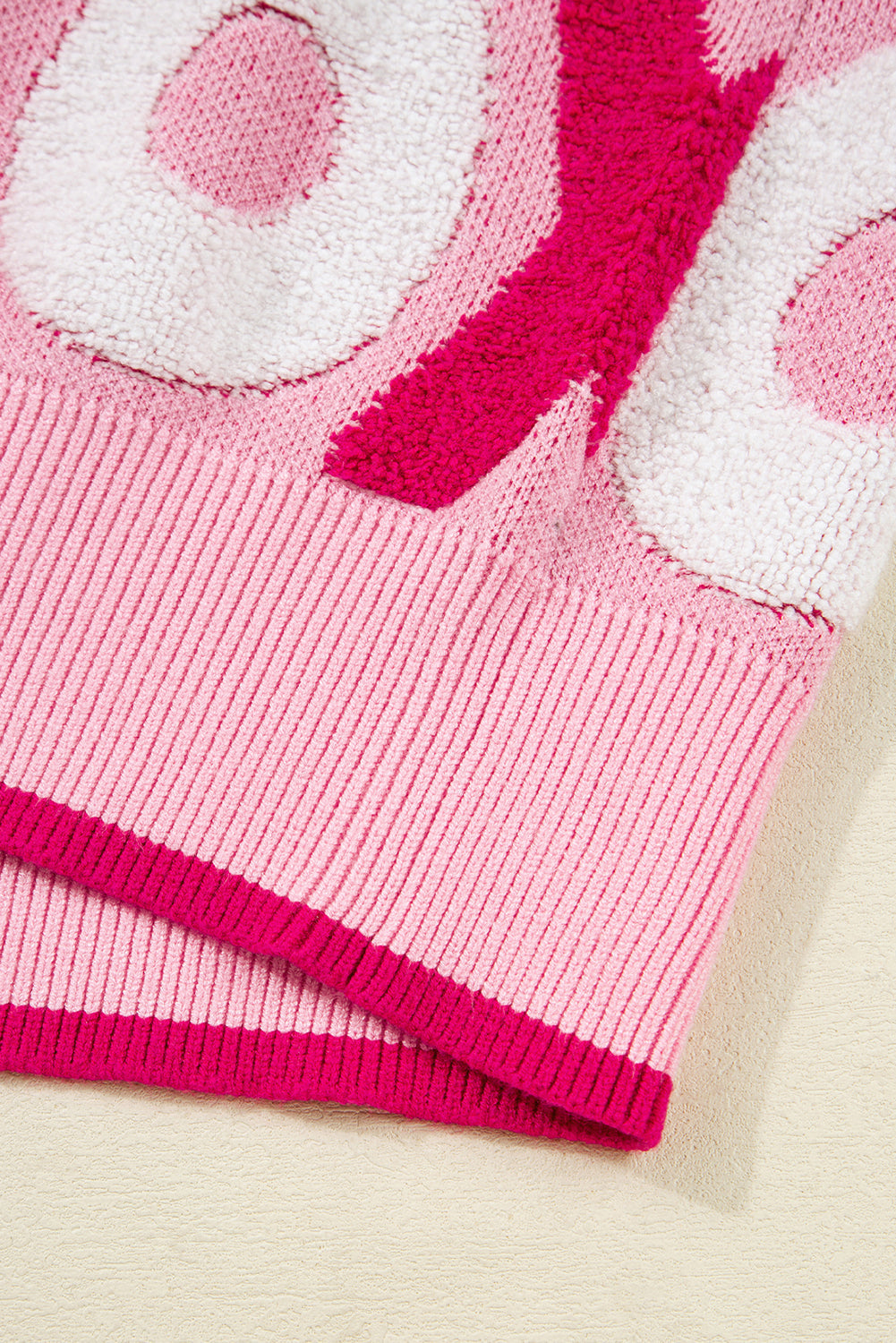 Pattern Drop-Shoulder XOXO Drop-Shoulder Crewneck Valentines Knit Top