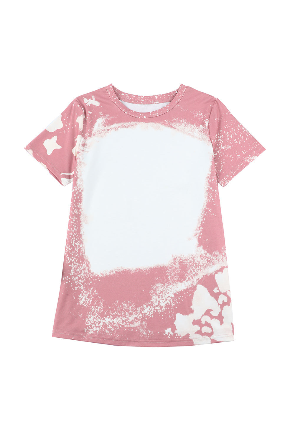 T-shirt à manches courtes blanchi de couleur tie-dye rose