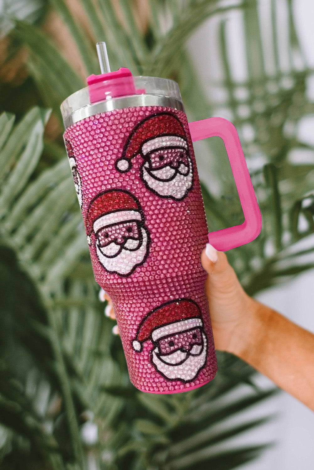 Christmas Diamond Santa Claus Thermos Cup with Straw 40oz Style
