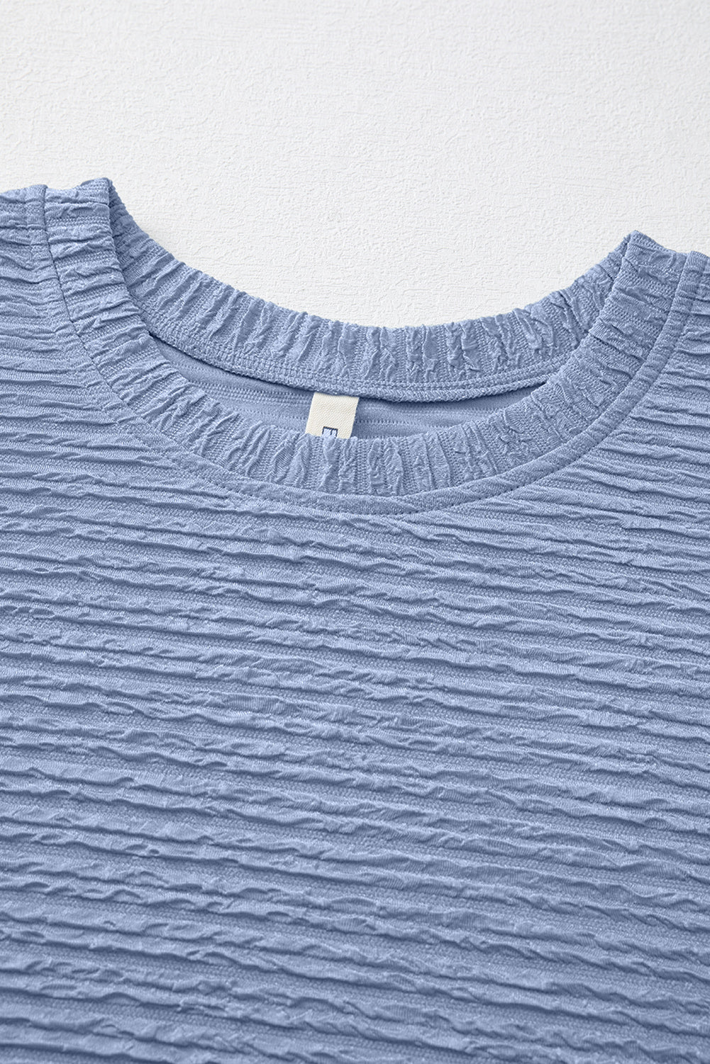 Solid Color Textured Crinkle Short Sleeve T Shirt Dress
