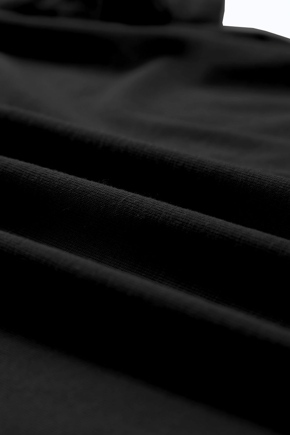 T-shirt noir décontracté uni à col rond