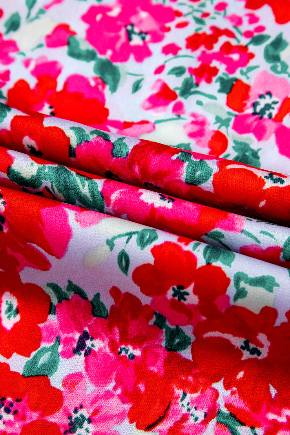 Floral Print Smocked Lantern Sleeve Tiered Maxi Dress