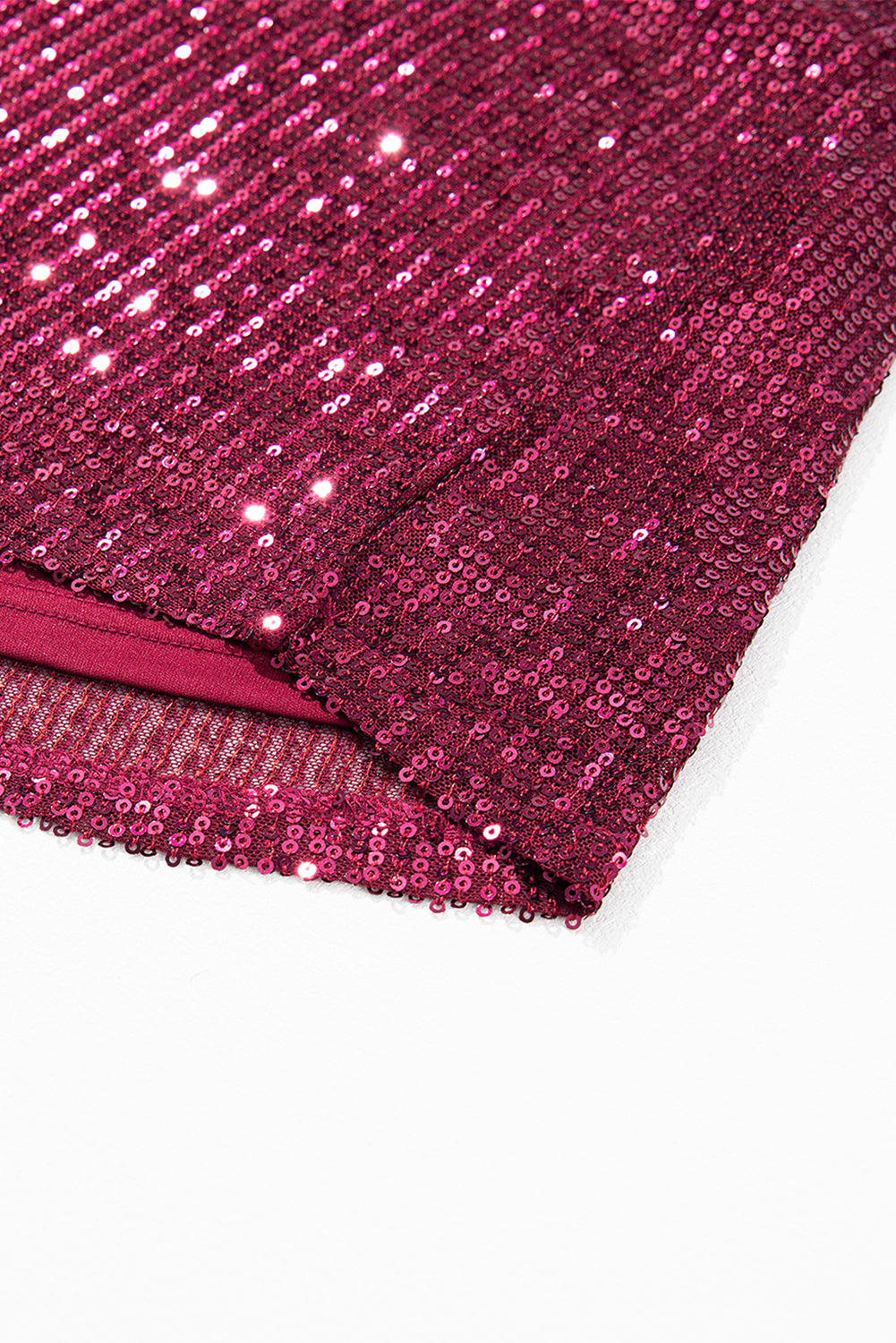 Women's Sleeve Sparkling Sequin Short Bubble Blouse