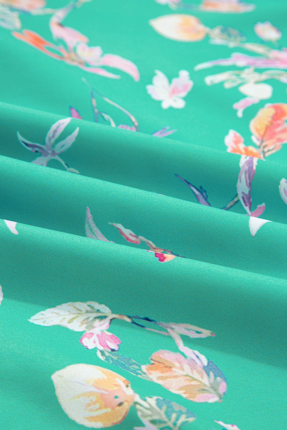 Floral Button Lantern Sleeve Front Shirt