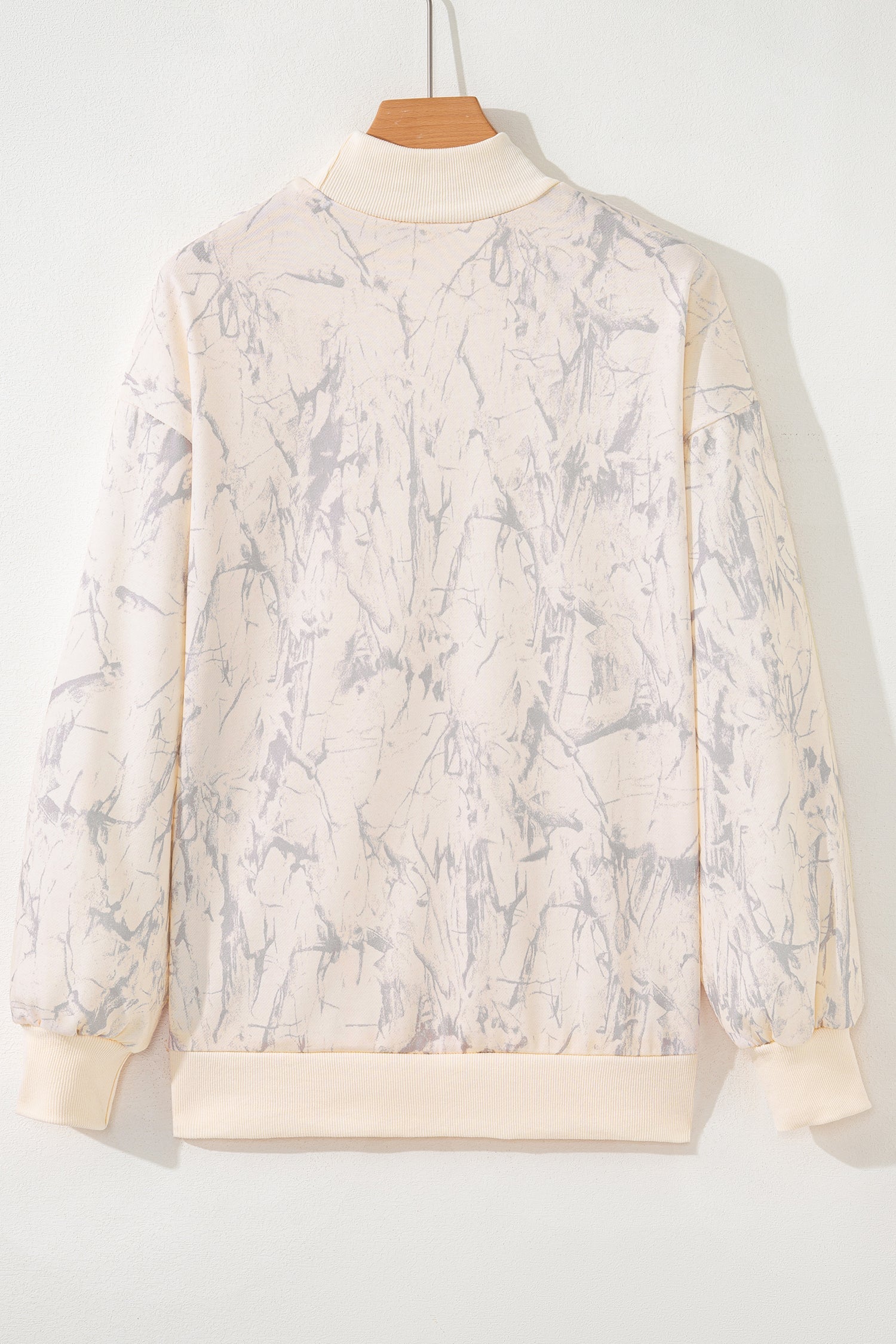Camo Sweatshirt Mock-Neck Baggy in Khaki