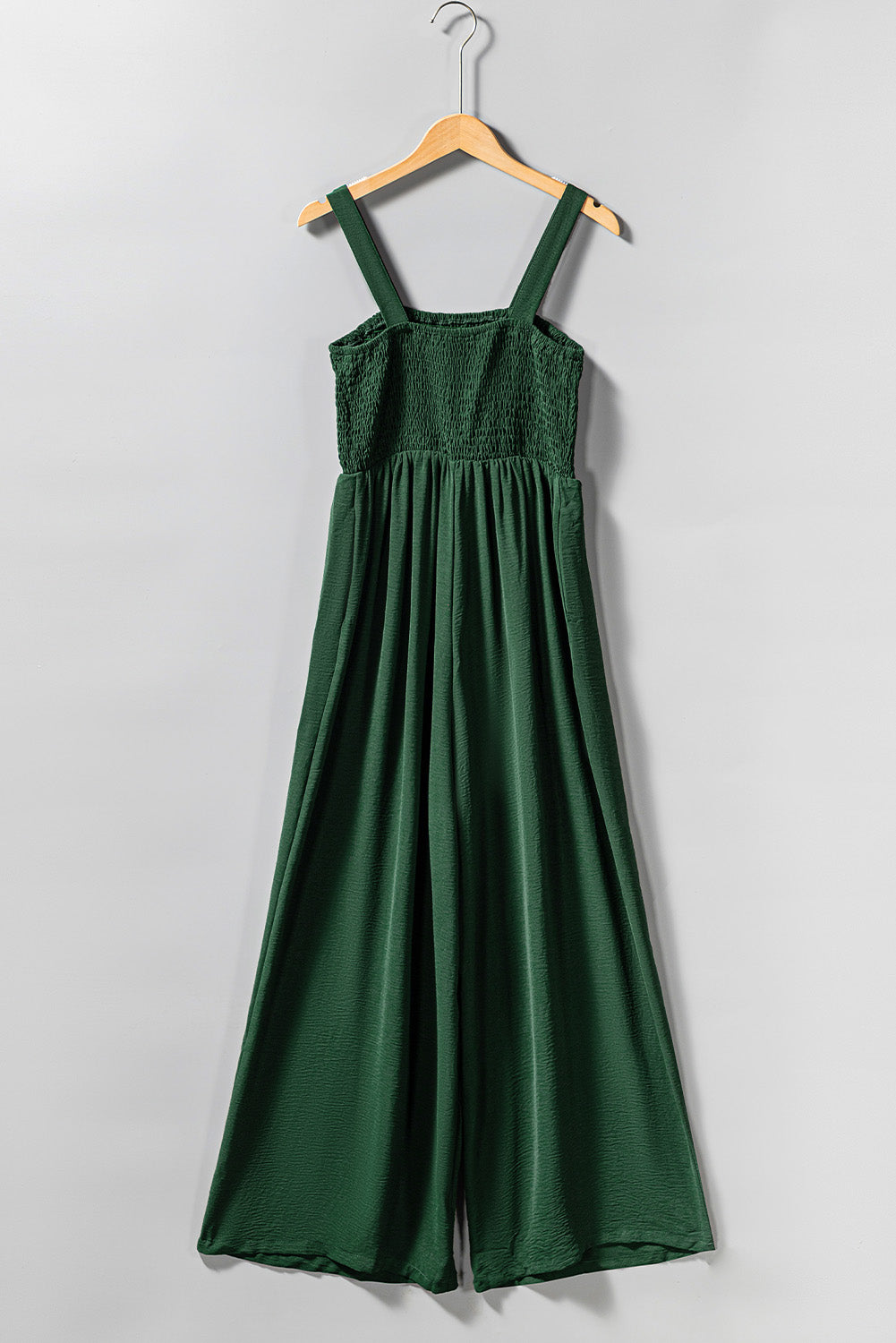 Women's Shirred Sleeveless Wide Leg Jumpsuit