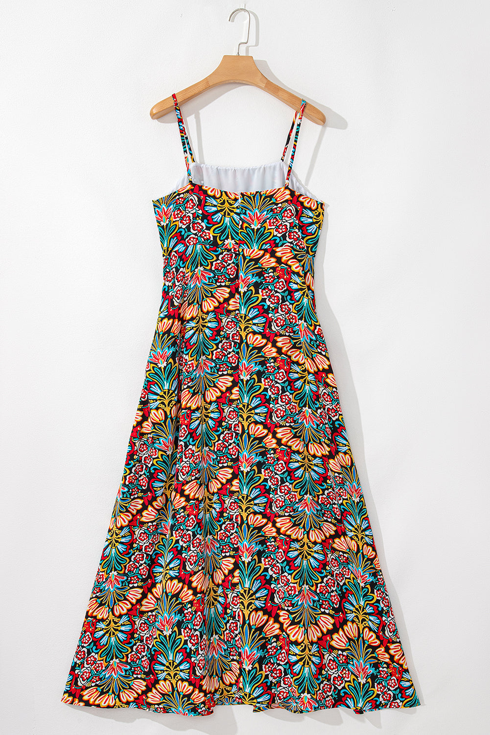 Boho Floral Print Thin Straps Maxi Dress