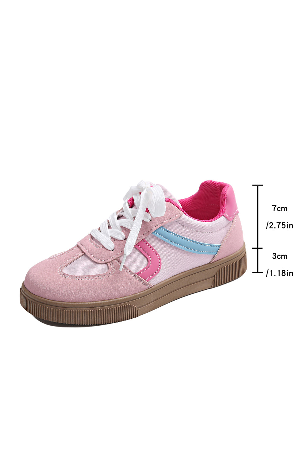 PU Leather Colorblock Leather Patchwork Lace Up Flat Shoes
