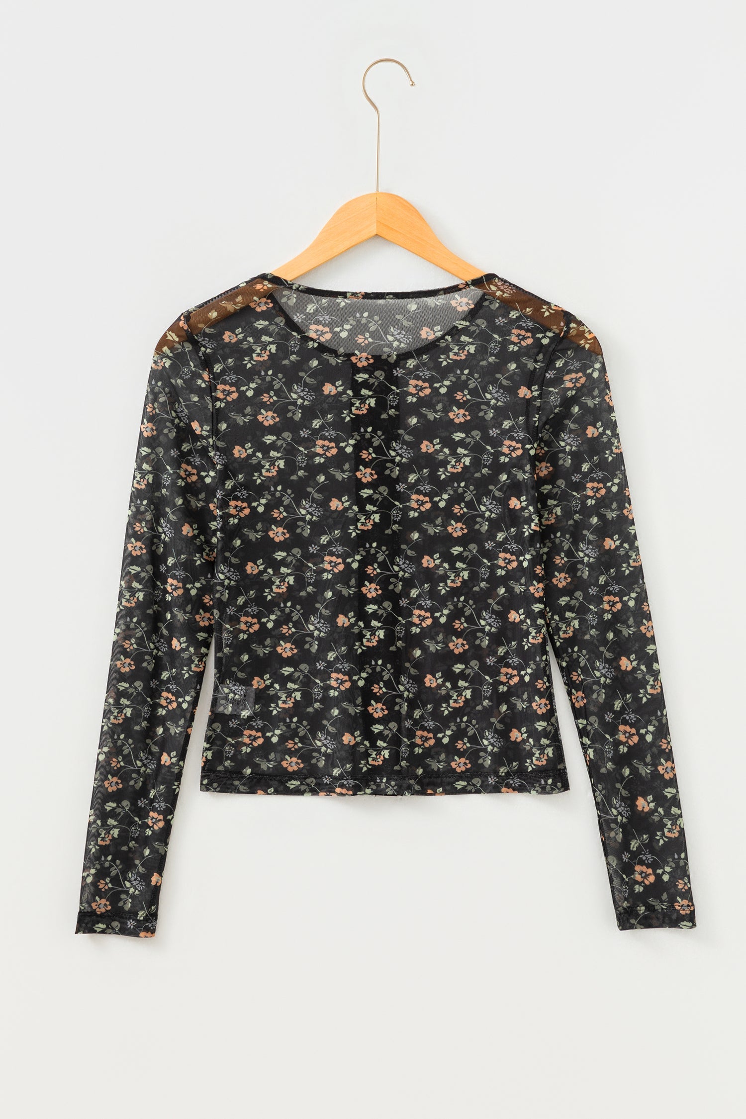 Floral-Print Mesh Tank Button Front Slim Cardigan 2-Piece Outfit