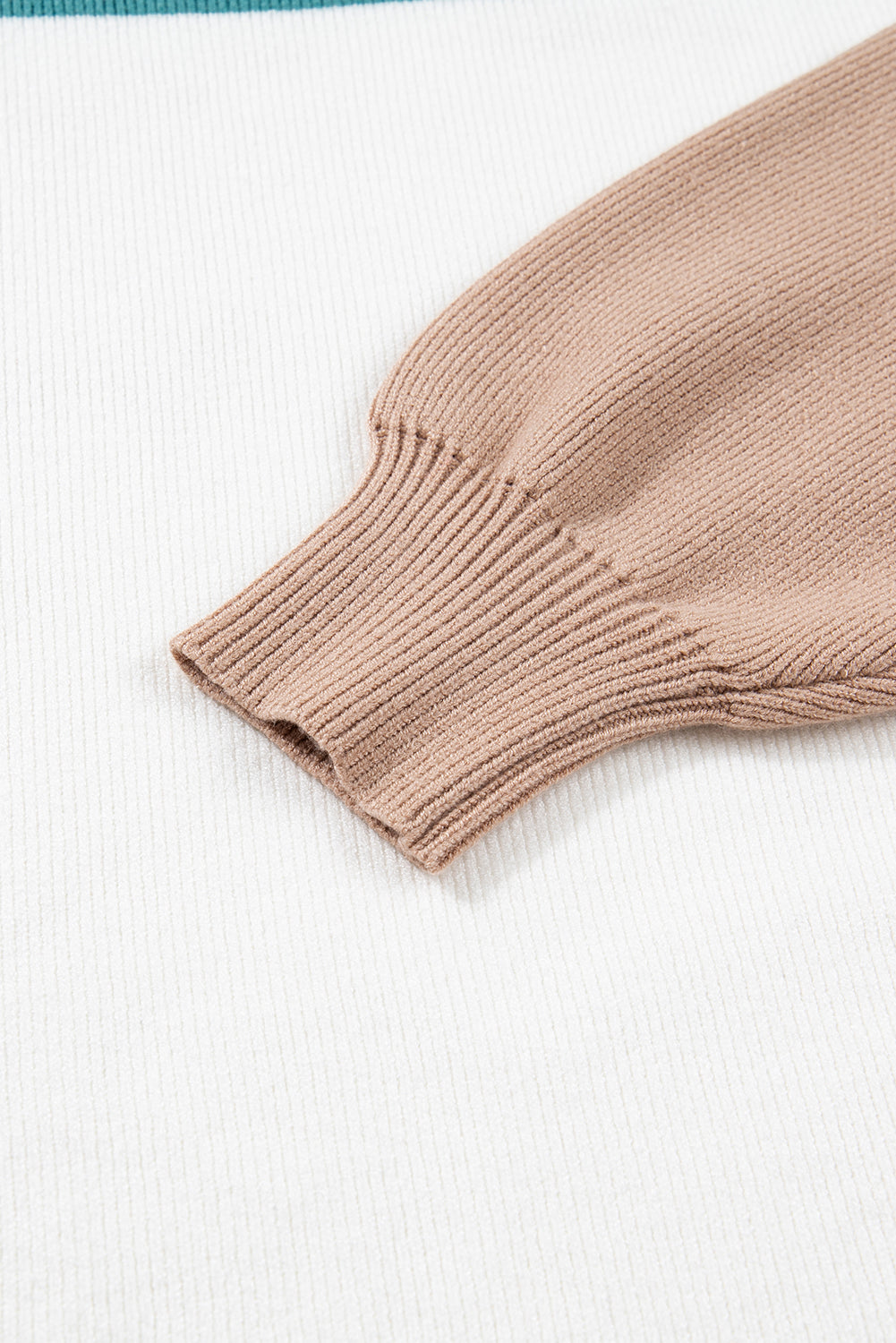 Plain Rib-Knit Colorblock Rib-Knit Knit Baggy Knit Top