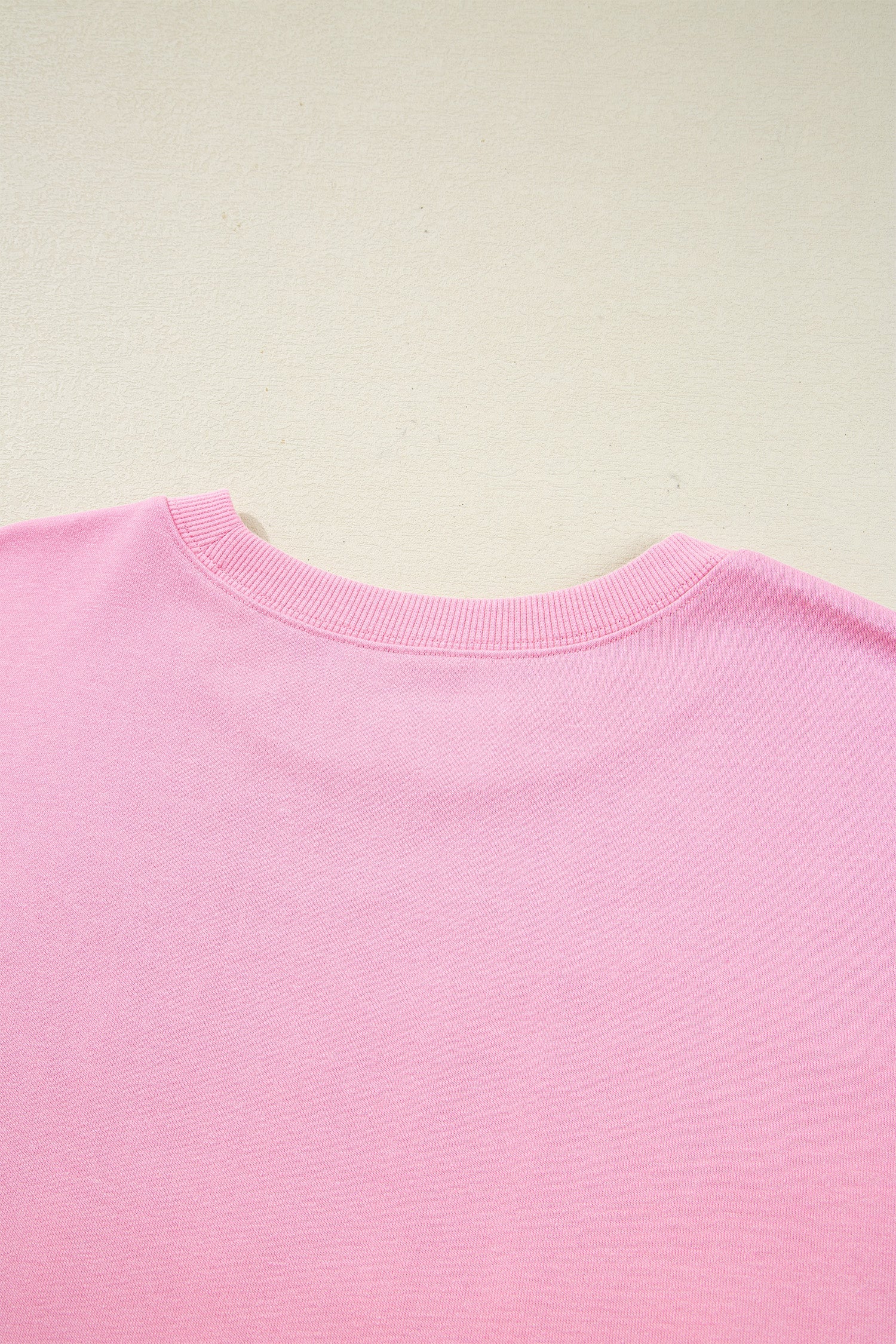 Bow Sequin XOXO Letter Graphic Exposed Seam Baggy Sweatshirt