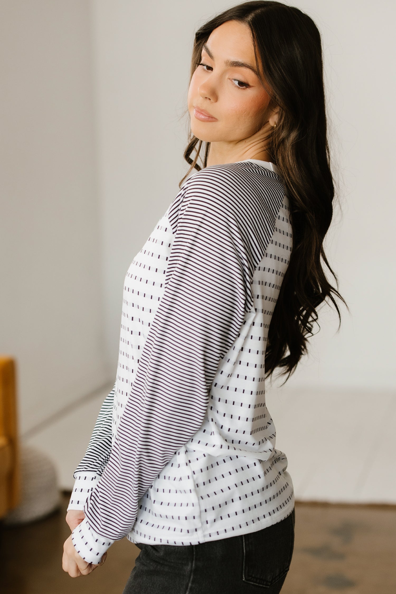 Raglan Patchwork Long-Sleeved Tee