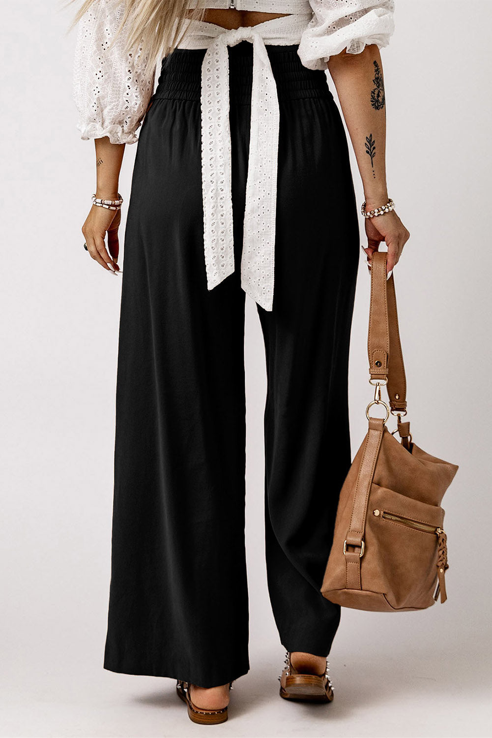 Women's Leg Pants with Everyday Wide Drawcord Elastic Waist
