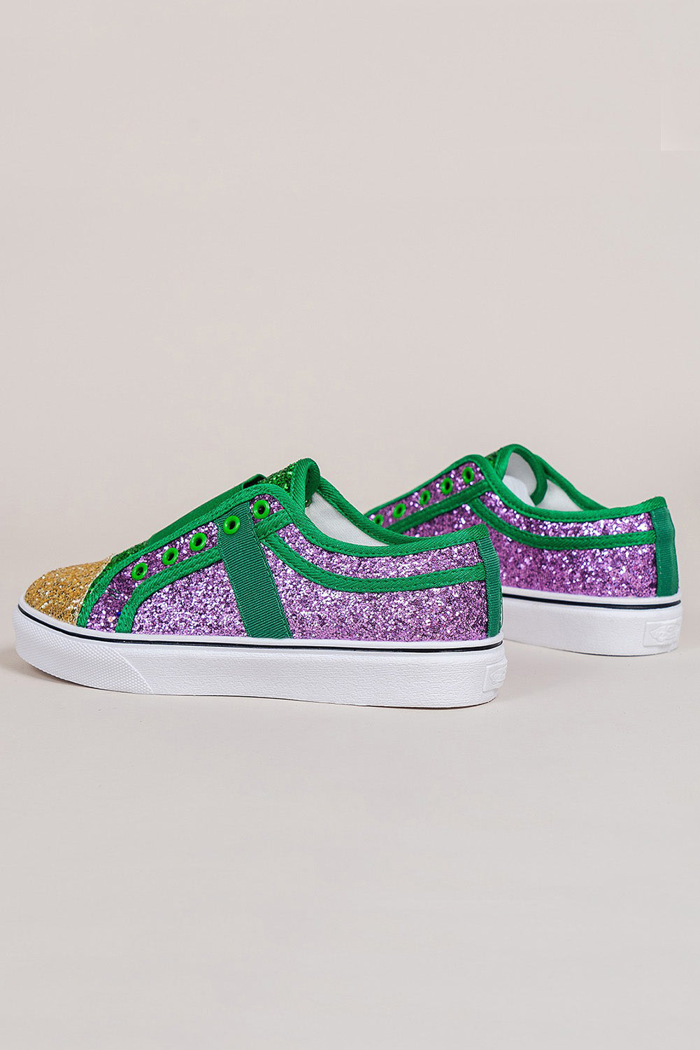 Sequin Colorblock Slip-on Flat Shoes