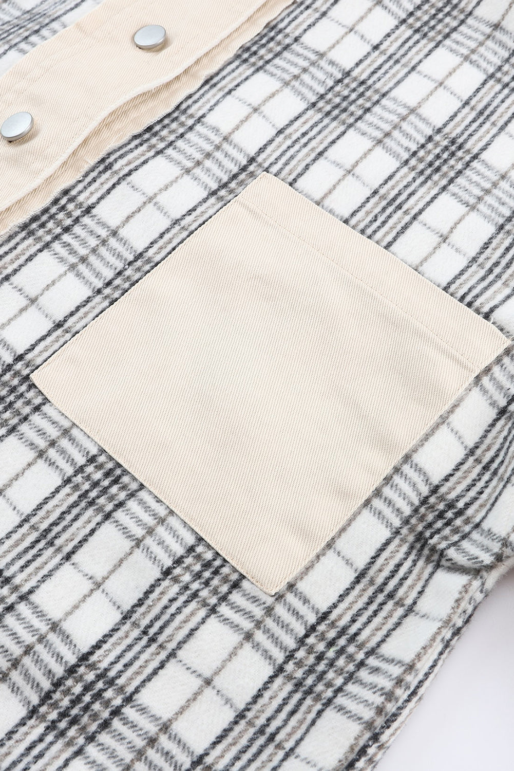 Women's Distressed Raw Edge Plaid Patchwork Denim Jacket