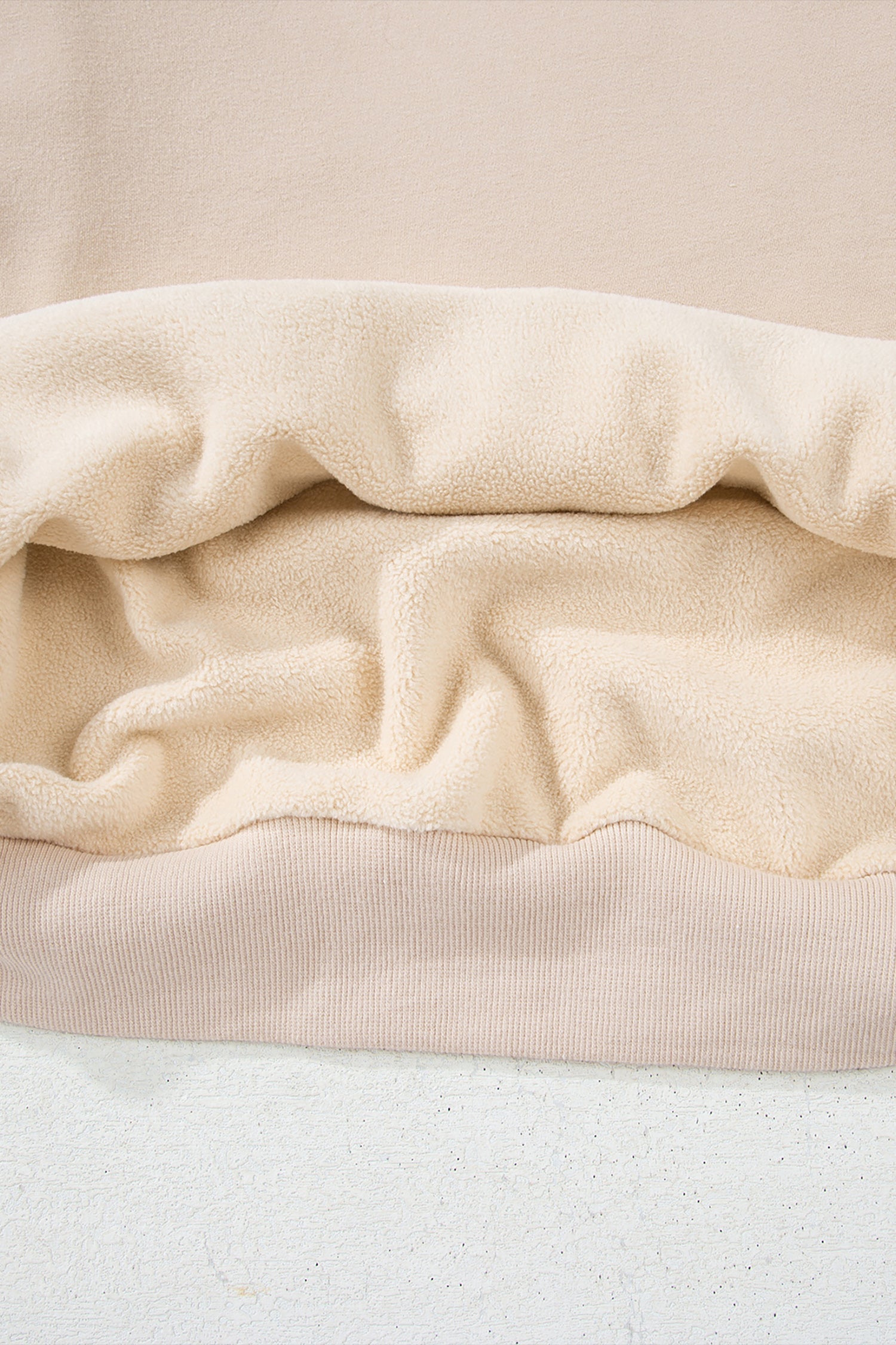 Apricot Oversize Winter Oversize Reversible Mock-Neck Sweatshirt