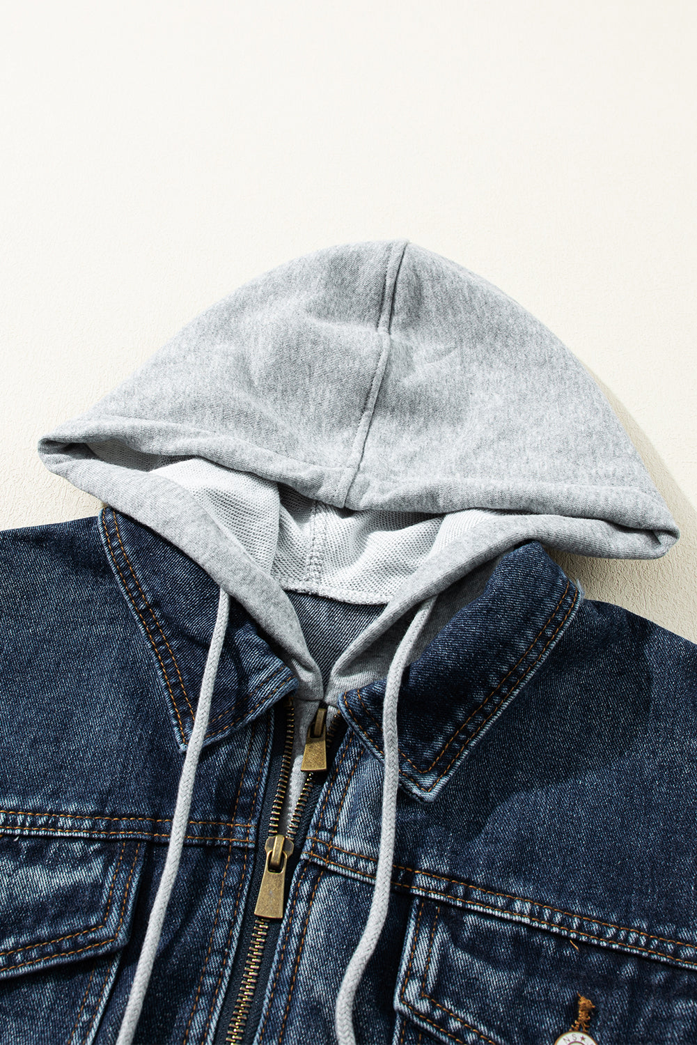 Women's Hooded Zip-Front Denim Jacket