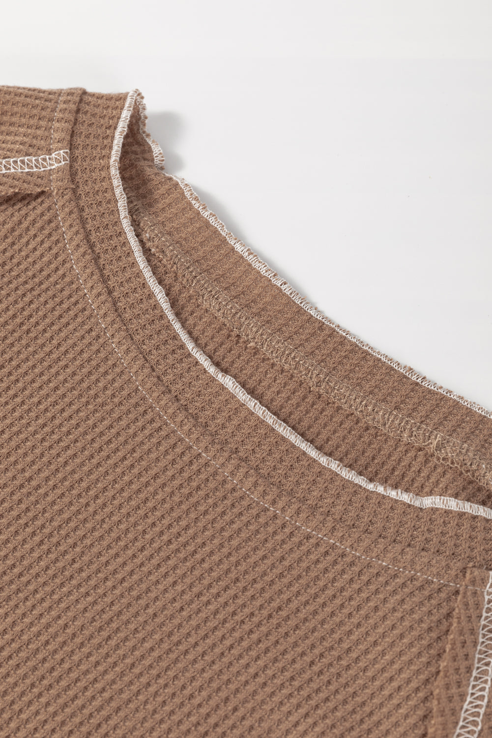 Textured Round-Neck Long-Sleeved Top