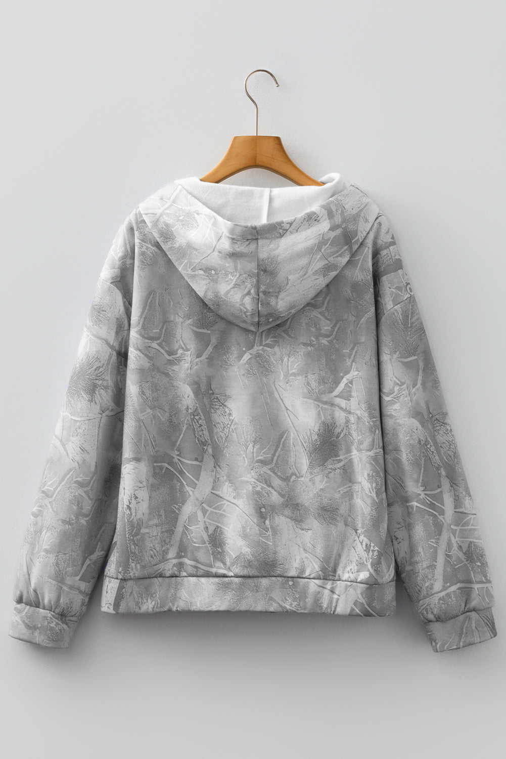 Camouflage Roomy Woodland Print Sporty Hoodie