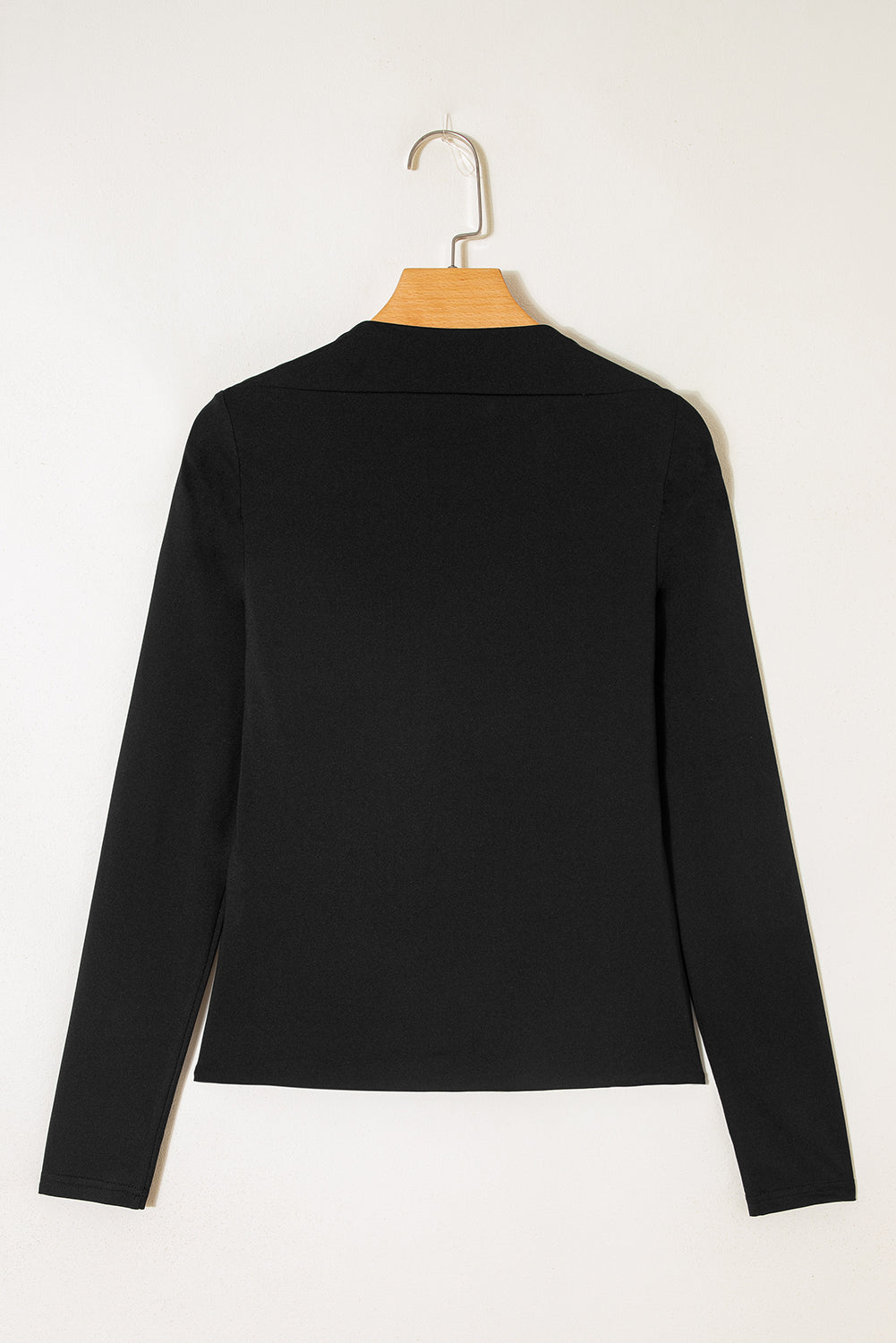 Crisscross Boat Neck Long-Sleeved Slim Top