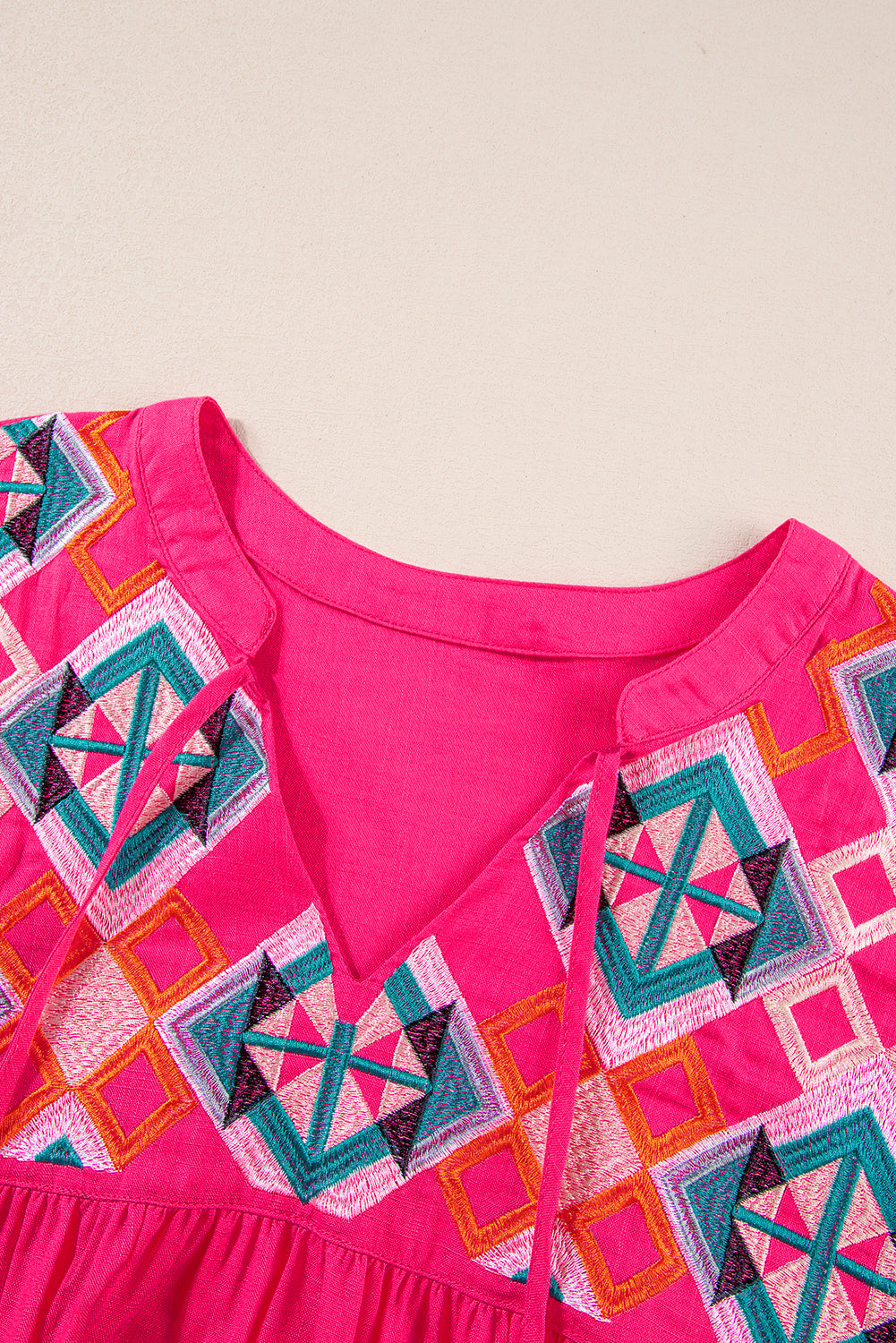 Women's Geometric Embroidered Blouse
