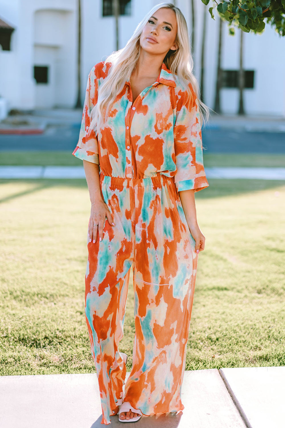 Women's Shirt Collar Loose Bohemian Jumpsuit