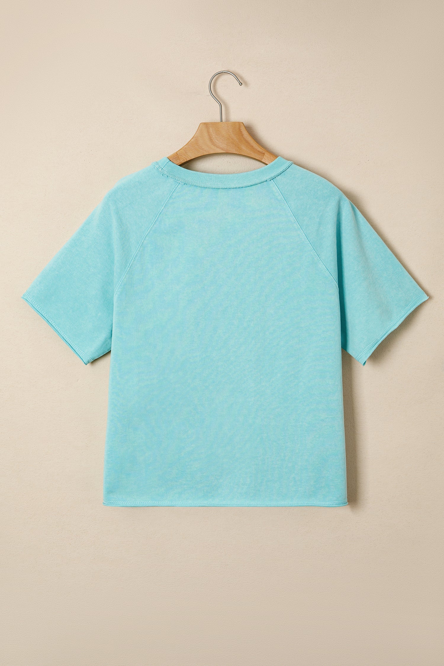 Summer Raglan Mineral Wash Sleeve Boxy Fit Cropped Tee