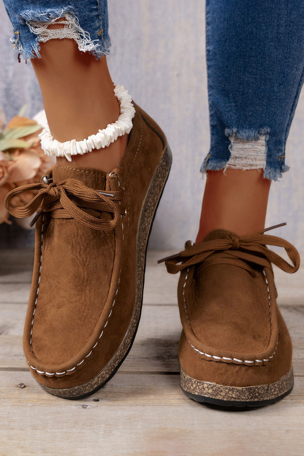 Thick Sole Lace-up Everyday Shoes