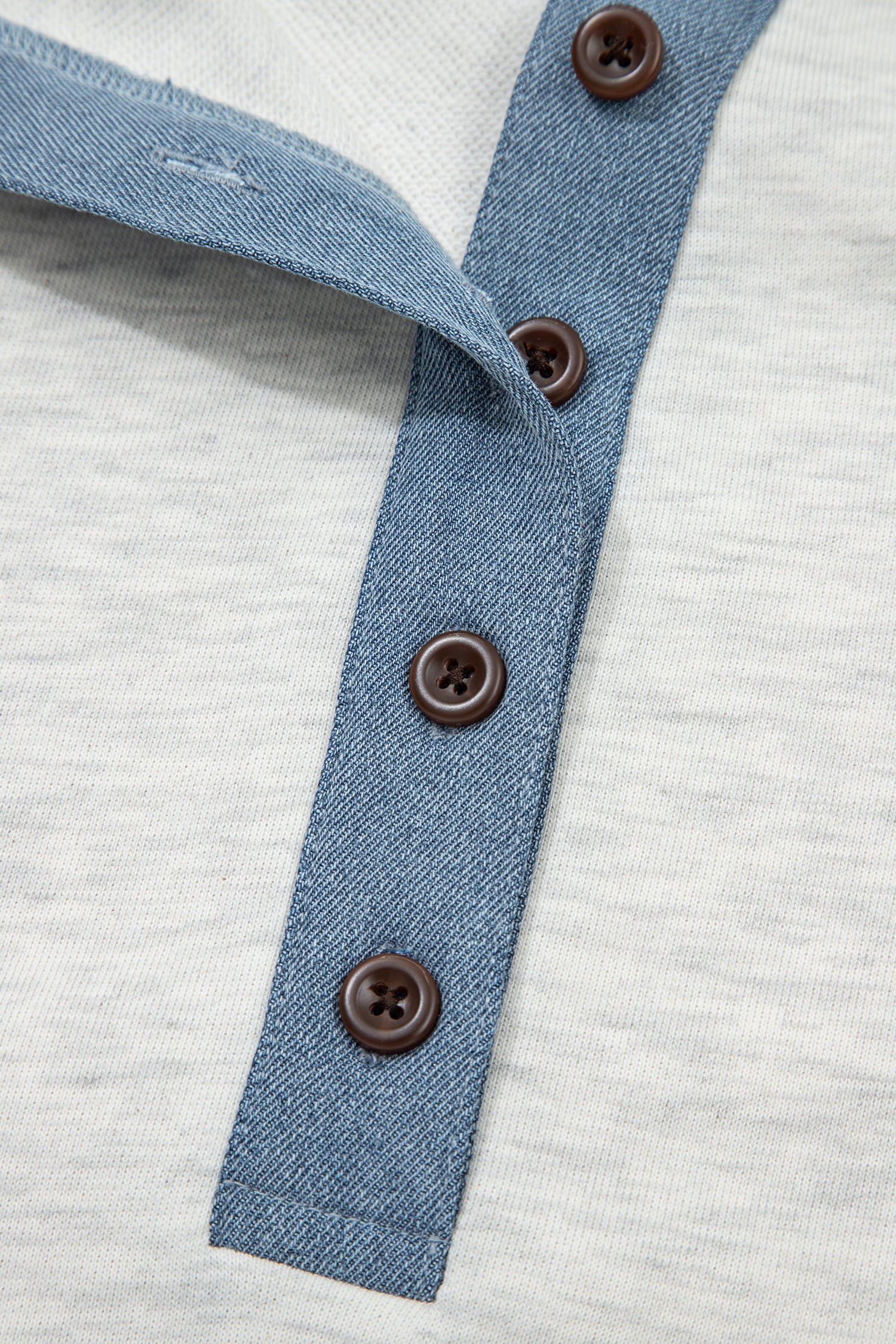Plus Denim Size Contrast Patchwork Cuffed Sleeve Polo Tee in Beige