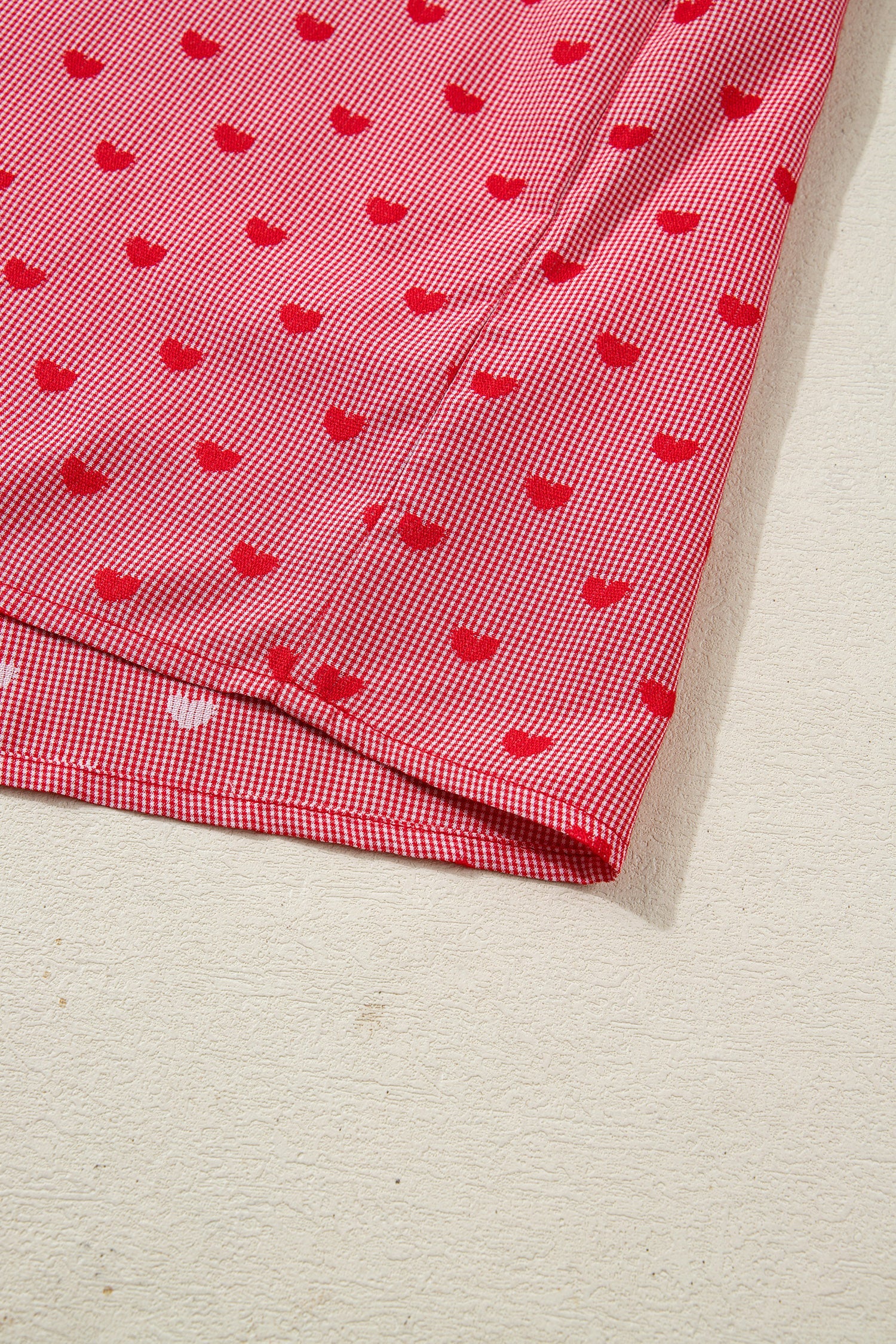 Shape Print Heart Print Half Sleeve Loose Valentine Shirt