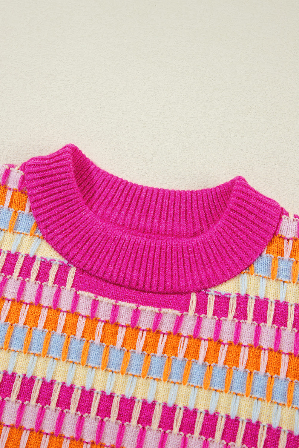 Striped Knitted Short Sleeve Sweater Top