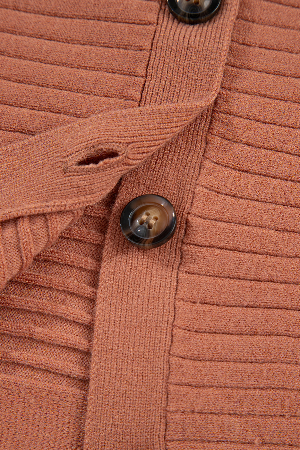 Button Wide Rib-Knit Front Dolman Sleeve Cardigan Knit Top