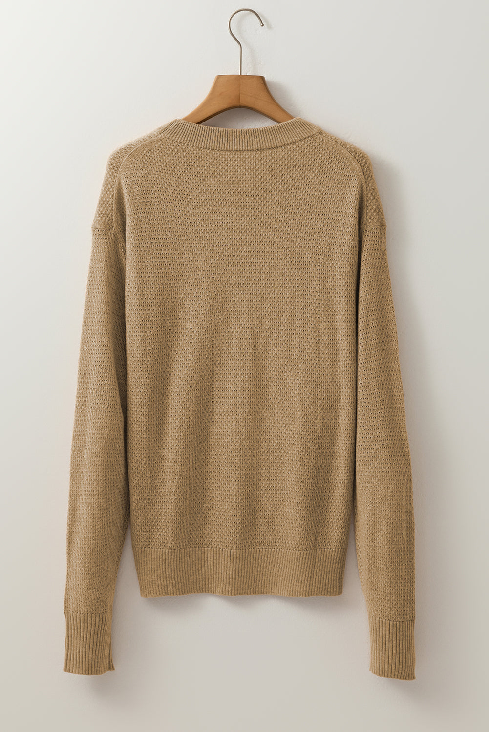 Straw Cashmere Yellow Brushed Everyday Fitted Knit Top