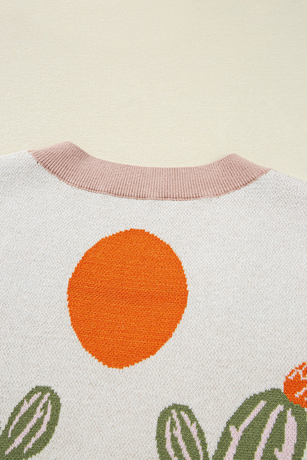 Button-Front Desert Cactus Cardigan Knit Top