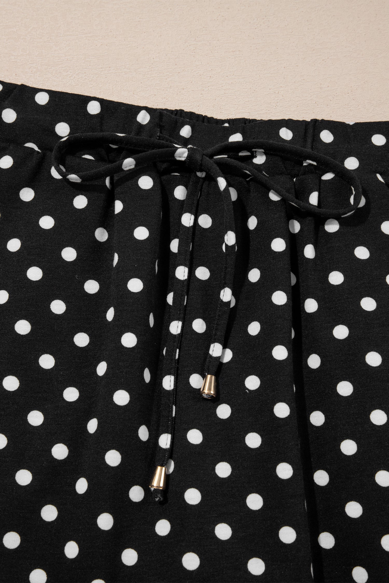 Polka-Dot Mini Drawcord Everyday Skort in Black