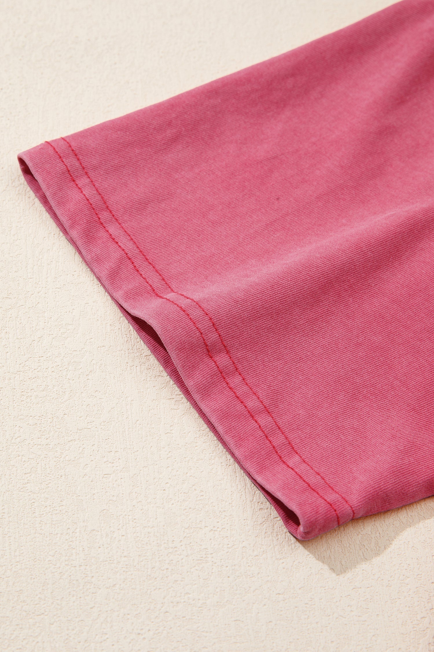 Independence Day Star Printed Mineral Wash T Shirt in Red