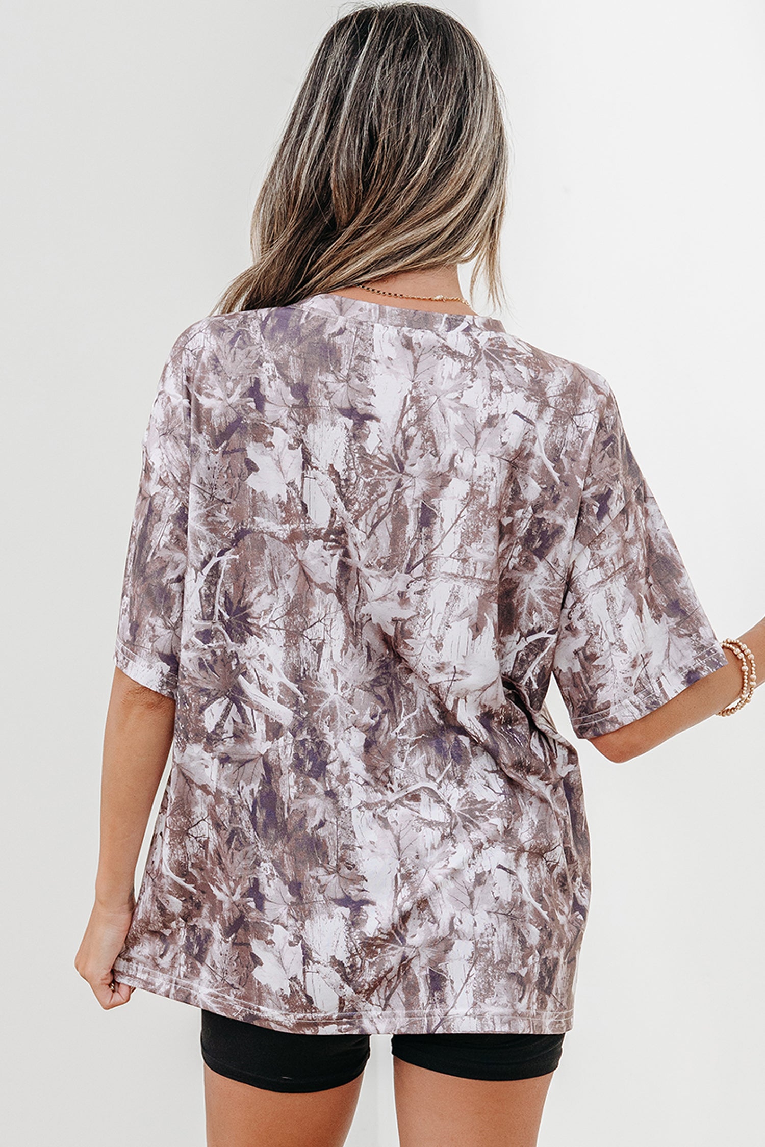 Camouflage Everyday Khaki Woodland Print Drop-Shoulder Tunic Tee