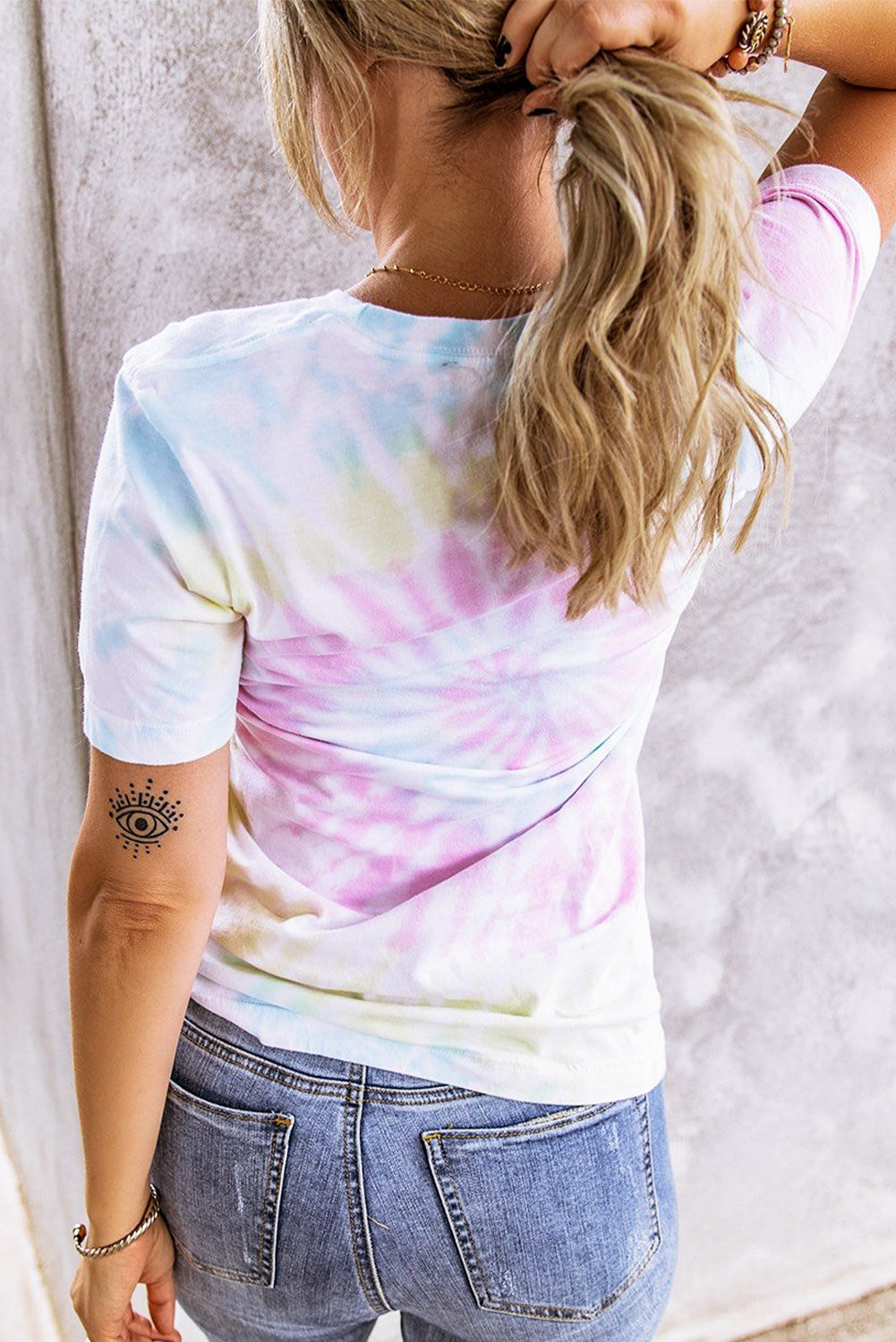 DITES OUI À L'AVENTURE T-shirt imprimé tie-dye