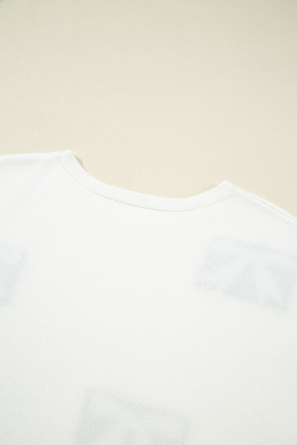 Bow Pattern Knit Short Sleeve Sweater