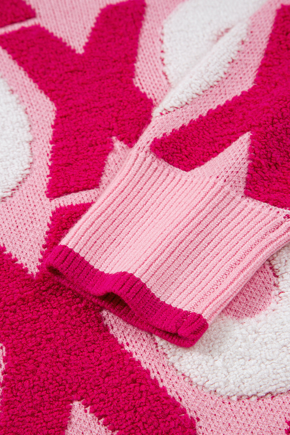 Pattern Drop-Shoulder XOXO Drop-Shoulder Crewneck Valentines Knit Top