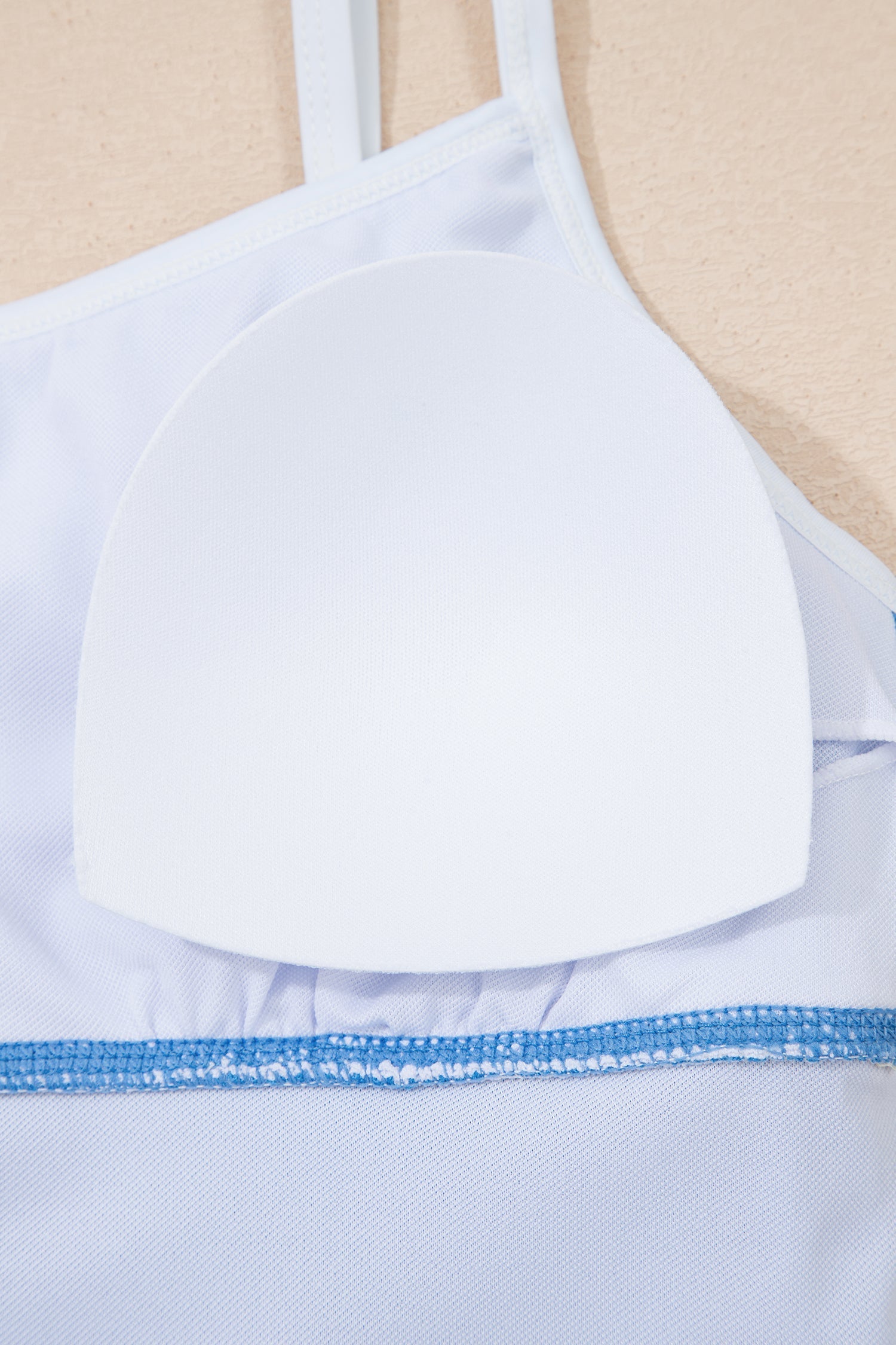 Dusk Edge Blue Colorblock Rib-Knit Pocket-Detail Lined Swim Dress