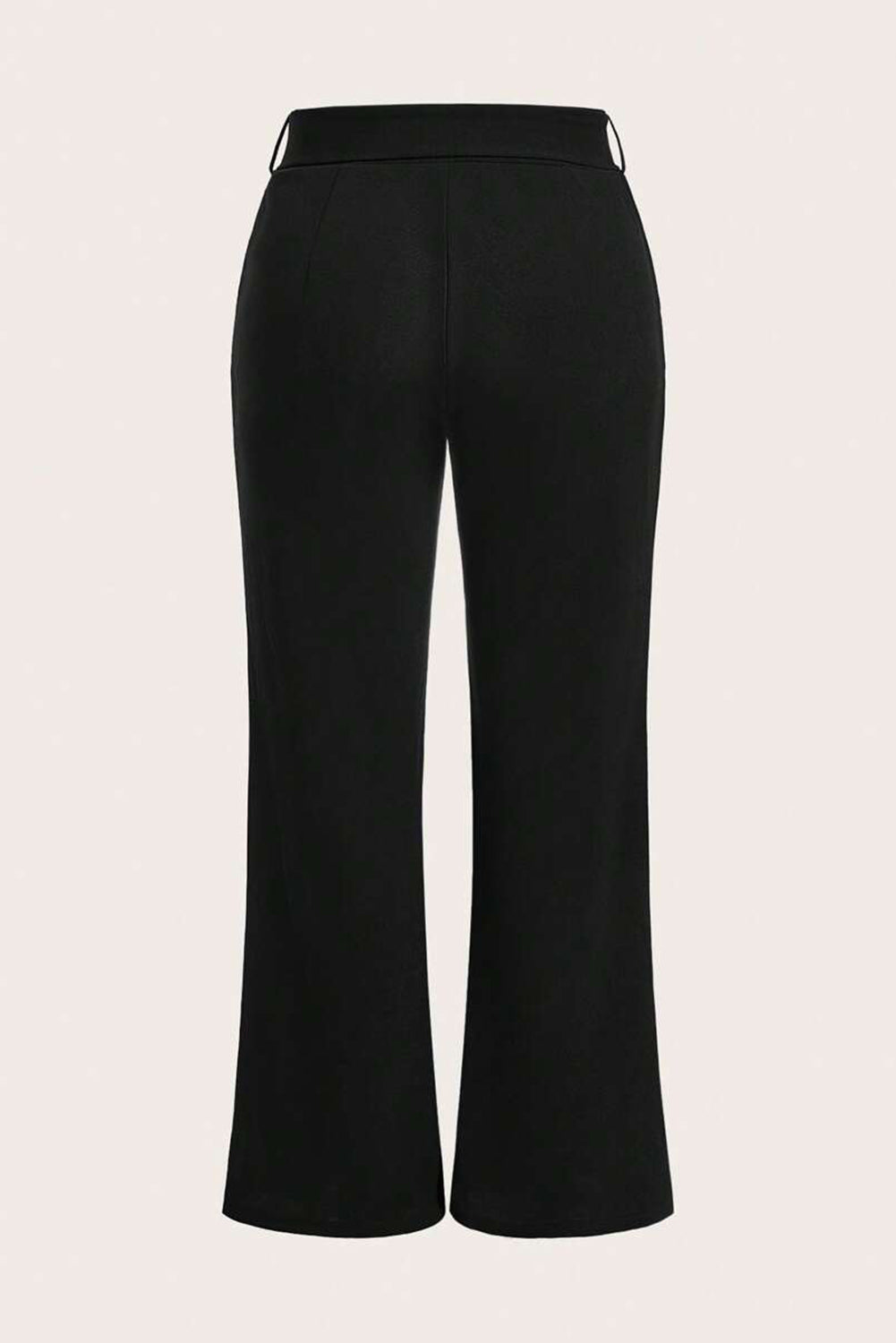 Knot Plus Size Waist Textured Shift Pants in Black