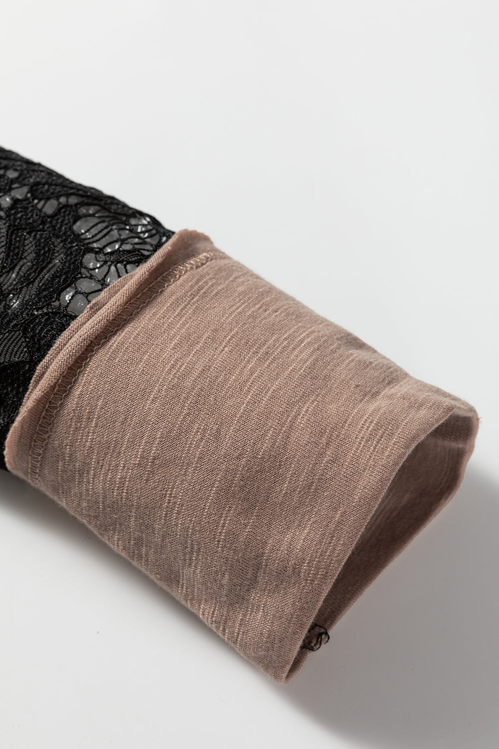 Sheer Everyday Lace Patchwork Long-Sleeved Tee